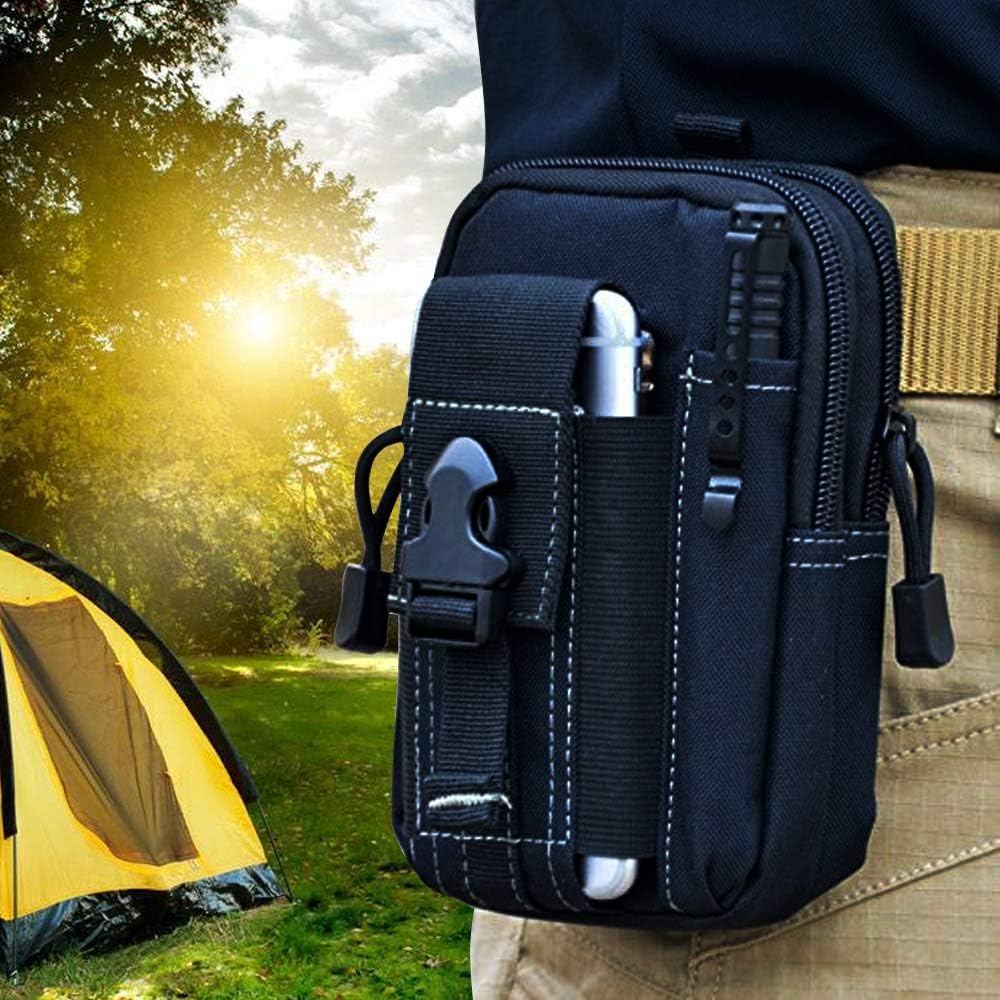 Hunting Outdoors - กระเป๋าคาดเอวแบบยุทธวิธี Molle กระเป๋าคาดเอวทหาร EDC อุปกรณ์จัดเก็บเครื่องมือ ซองใส่โทรศัพท์