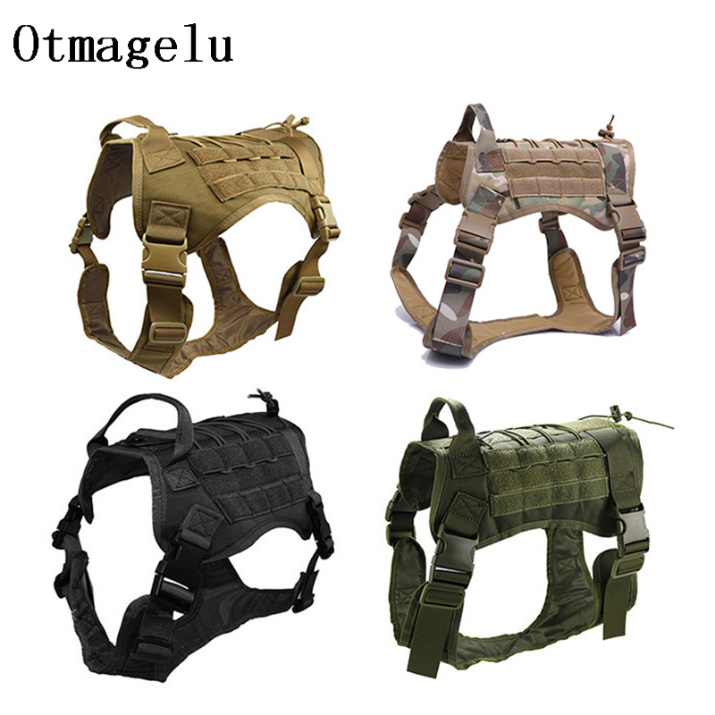 Outdoor Hunting Dogs - ชุดเสื้อกั๊กและสายจูงสุนัขไนลอน สำหรับฝึกสุนัขกลางแจ้ง เสื้อผ้าสุนัขสำหรับสุนัขล่าสัตว์ขนาดกลางถึงใหญ่ พитбуล บูลเทอร์เรียร์ รอตไวเลอร์