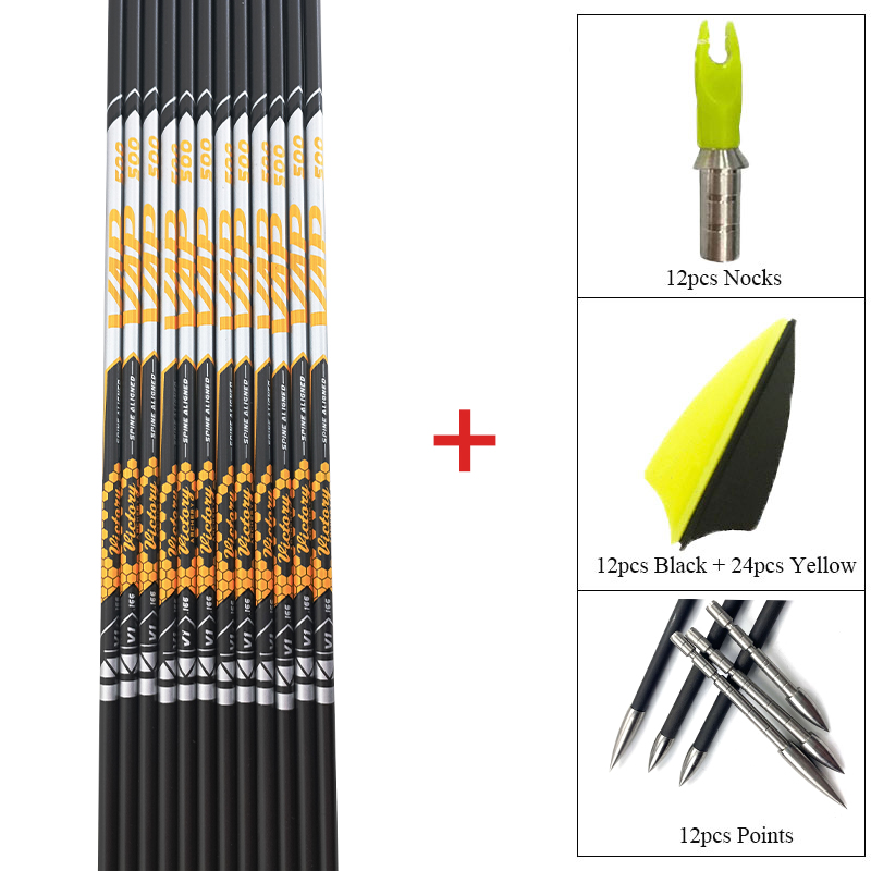 Arrow Carbon Shaft - 12pcs DIY ยิงธนู ID 4.2 มม.กระดูกสันหลัง