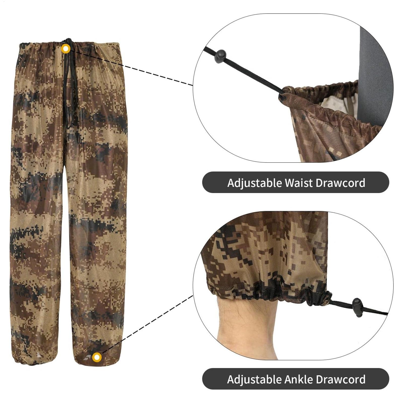 Hunting Outdoor Apparel - ชุดเสื้อผ้าตาข่ายกันแมลงสำหรับผู้ชาย พร้อมฮู้ด เหมาะสำหรับการล่าสัตว์ ตกปลา ตั้งแคมป์ เดินป่า