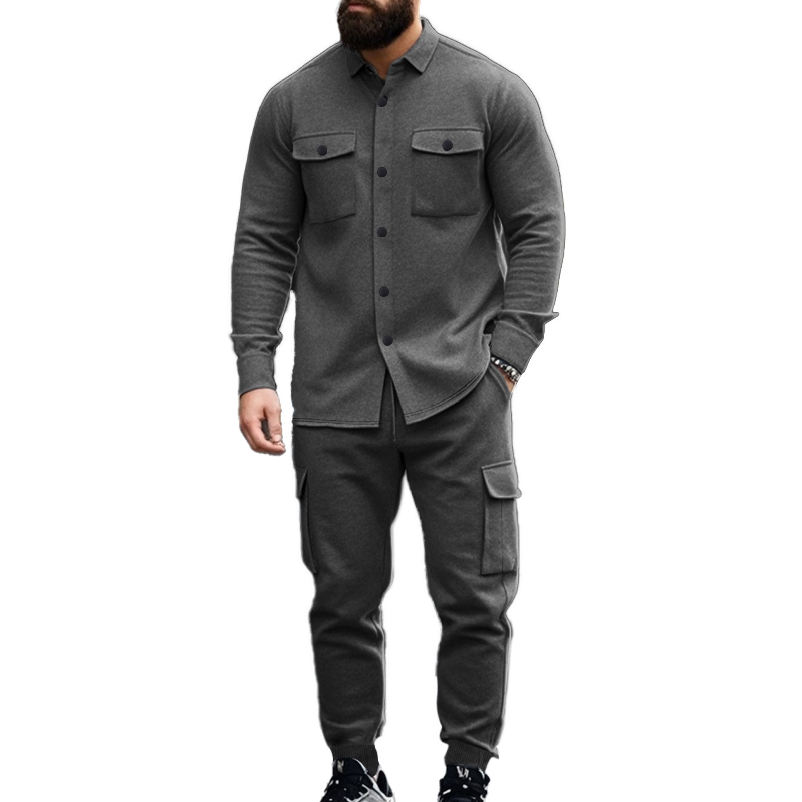 Outdoor Hunting Overalls - ชุดเสื้อแจ็คเก็ตและกางเกงยุทธวิธีสำหรับผู้ชาย สไตล์อเมริกัน ทนทาน เหมาะสำหรับกิจกรรมกลางแจ้ง กางเกงขายาวบุซับใน สวมใส่ได้ทั้งลำลองและเป็นทางการ