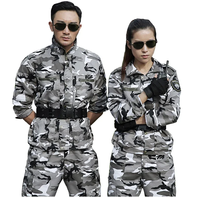 Outdoor Hunting Overalls - ชุดยุทธวิธีลายพรางหิมะสำหรับผู้ชายและผู้หญิง, เสื้อแจ็คเก็ตฝึกซ้อมล่าสัตว์กลางแจ้ง, ชุดเอี๊ยม, ชุดทำงาน