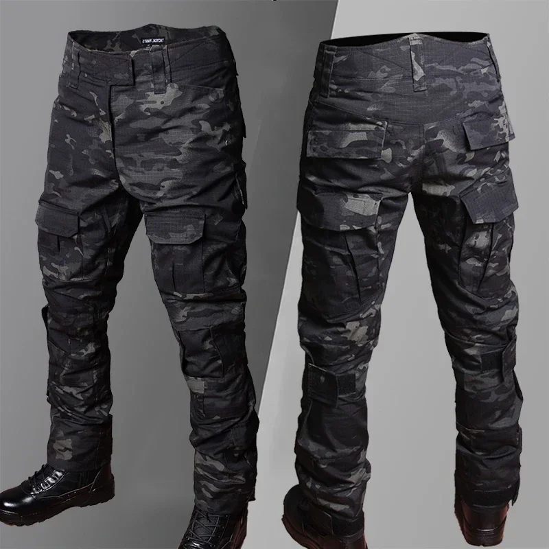 Outdoor Hunting Overalls - กางเกงทหารลายพรางสำหรับผู้ชาย กางเกงเดินป่า ล่าสัตว์ ฝึกซ้อมกลางแจ้ง ระบายอากาศ แห้งเร็ว