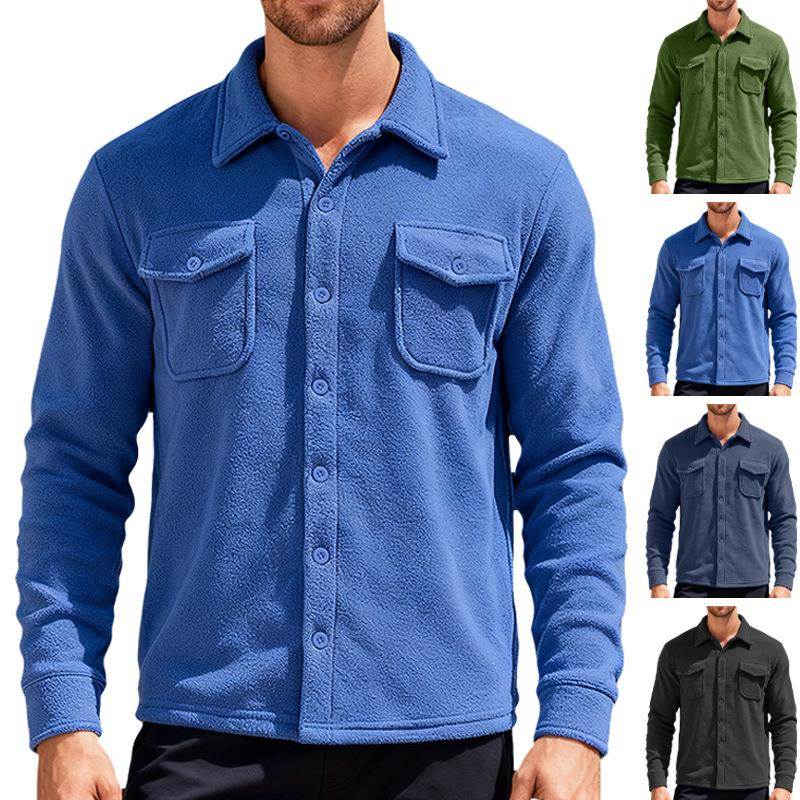 Hunting Outdoor Brand - เสื้อแจ็คเก็ตทำงานบุขนแกะสำหรับผู้ชาย สวมใส่สบายๆ สำหรับกิจกรรมกลางแจ้ง แขนยาว เสื้อผ้าสำหรับล่าสัตว์ แขนถัก