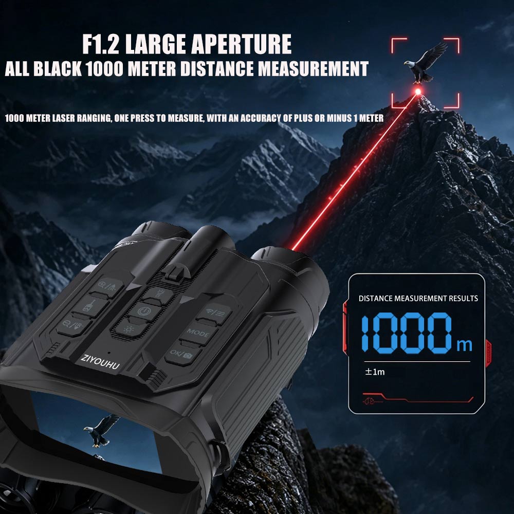 Outdoor Hunting Digital Night Vision - กล้องส่องทางไกลดิจิตอลมองกลางคืนแบบออปติคอล D58 18X พร้อม GPS วัดระยะทาง