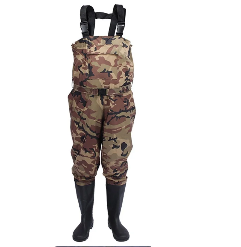 Outdoor Hunting Overalls - Camouflage ตกปลา Wading กางเกงไนลอนกันน้ํากลางแจ้งตกปลารองเท้าฝน Overalls การล่าสัตว์น้ํากางเกง