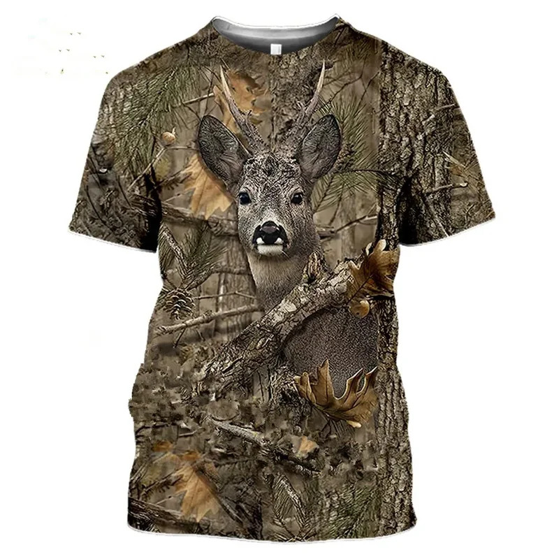 Wildman Hunting & Outdoor Polokwane Photos - 2026 ลายพรางล่าสัตว์หมูป่า 3d เสื้อยืดฤดูร้อนลำลองชายเสื้อยืดแฟชั่นสตรีทผู้หญิงเสื้อแขนสั้น