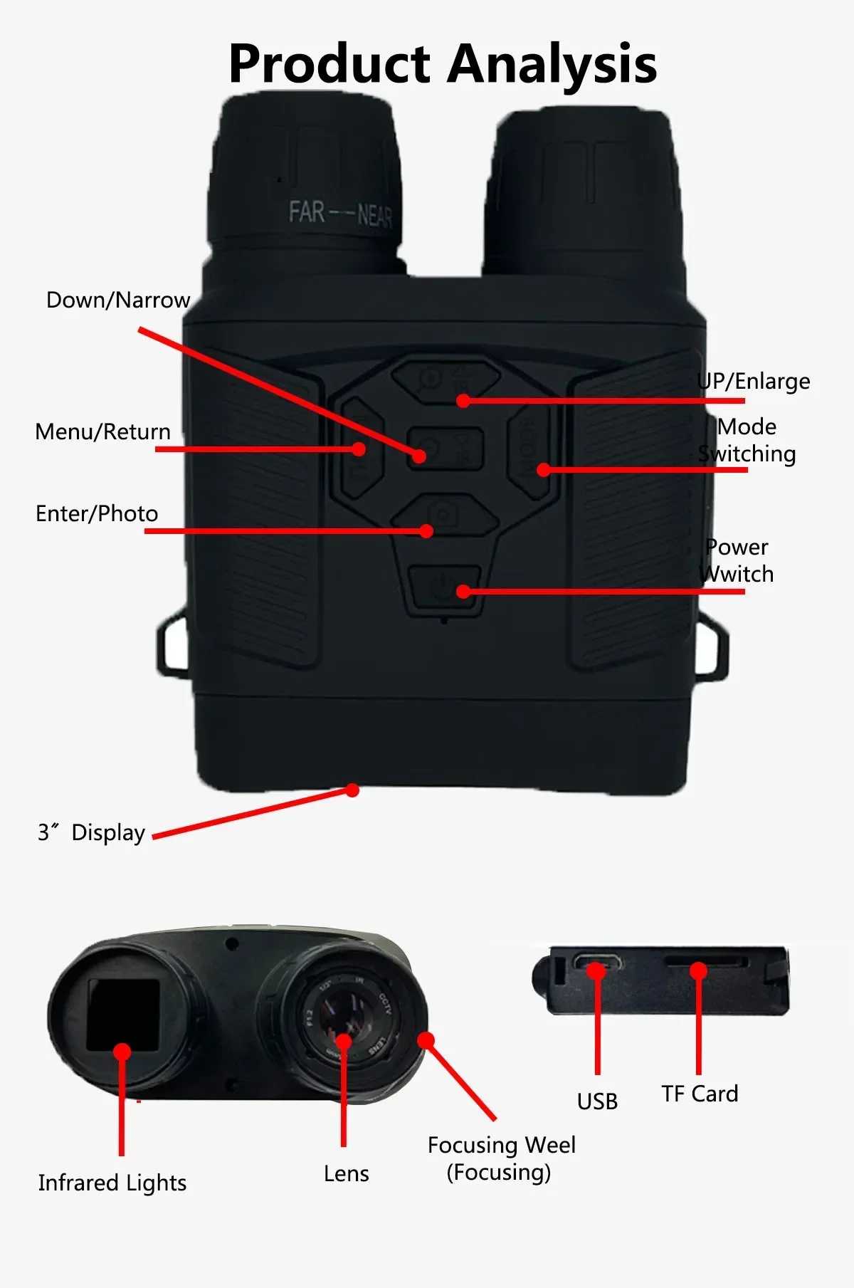 Y6 กล้องส่องทางไกล Night Visio - Outdoor Hunting Digital Night Vision บทวิจารณ์และราคา