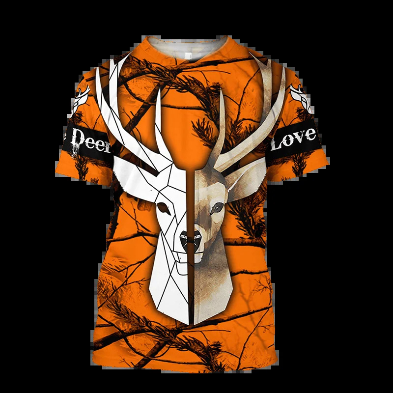 1 ชิ้นที่กําหนดเองภาพ Elk Tote - Outdoor Hunting Graphic Tees บทวิจารณ์และราคา