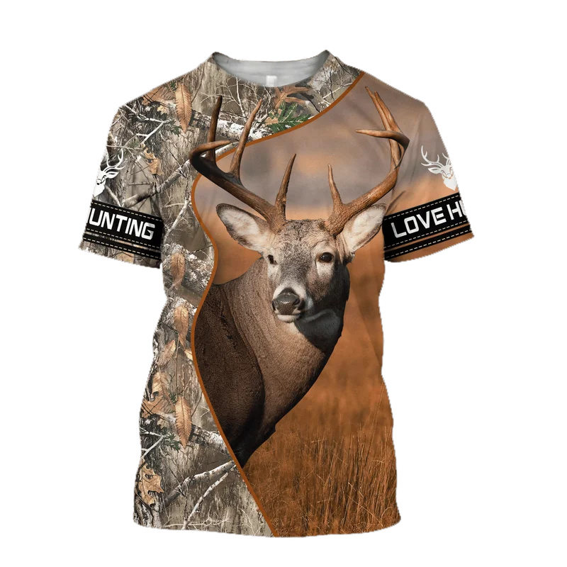 1 ชิ้นที่กําหนดเองภาพ Elk Tote - Outdoor Hunting Graphic Tees บทวิจารณ์และราคา