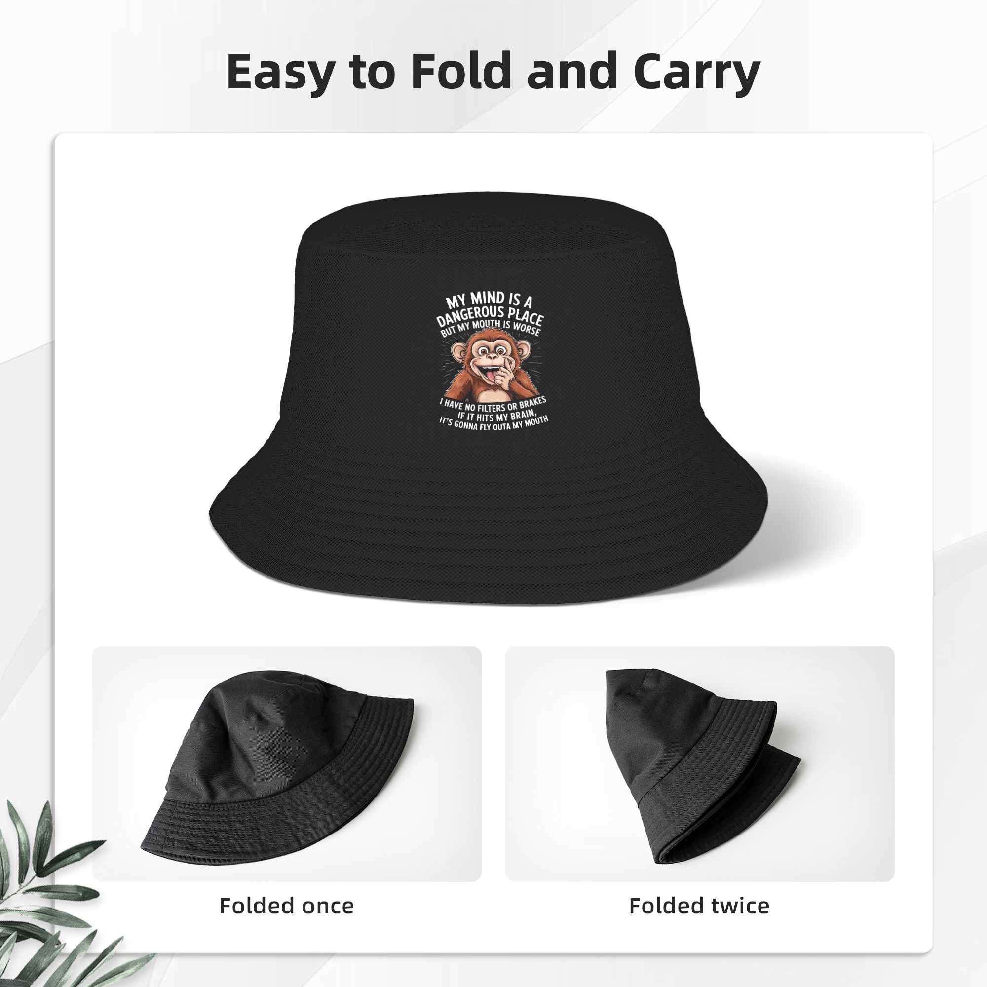 หมวกบักเก็ตพิมพ์ลายข้อความตลกๆ - Outdoor Hunting Place บทวิจารณ์และราคา
