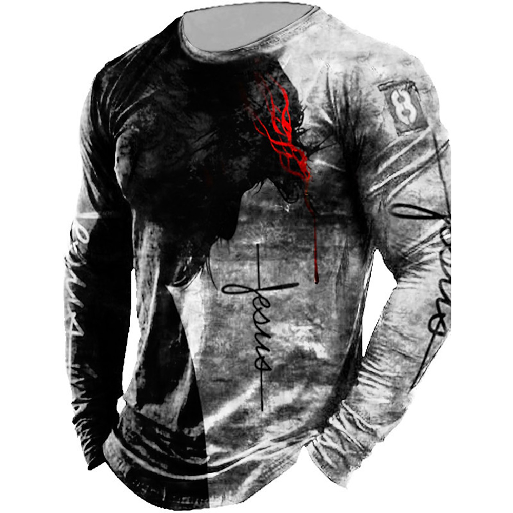 เสื้อแขนยาวลายกราฟิกสำหรับผู้ช - Outdoor Hunting Graphic Tees บทวิจารณ์และราคา