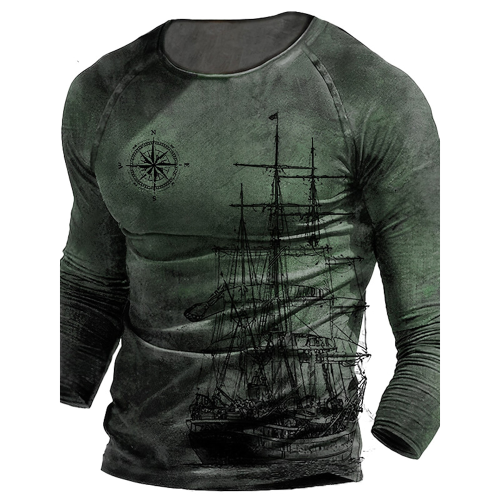 เสื้อแขนยาวลายกราฟิกสำหรับผู้ช - Outdoor Hunting Graphic Tees บทวิจารณ์และราคา